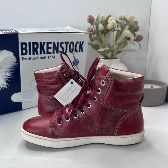 Birkenstock Bartlett Goat Leather High Top Shoes Red 450351 Women 5/EU 36 NWB - Picture 6 of 10